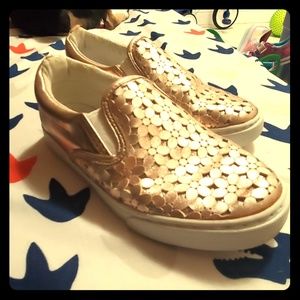 Gold slip ons